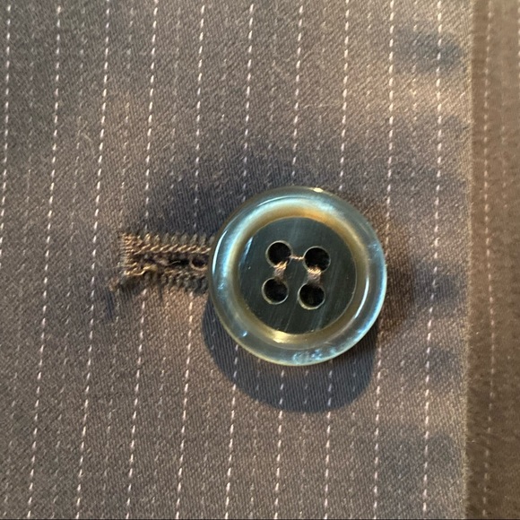 2/$35 Benetton Taupe Pinstripe Jacket Blazer 8 - Picture 5 of 7